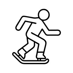 ice skating icon, ice skating line art - simple line art of ice skating, perfect for ice skating logos and icons