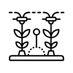 irrigation system icon, irrigation system line art - simple line art of irrigation system, perfect for irrigation system logos and icons