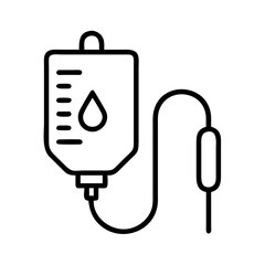 iv drip icon, iv drip line art - simple line art of iv drip, perfect for iv drip logos and icons