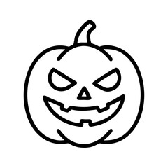 jack o lantern icon, jack o lantern line art - simple line art of jack o lantern, perfect for jack o lantern logos and icons