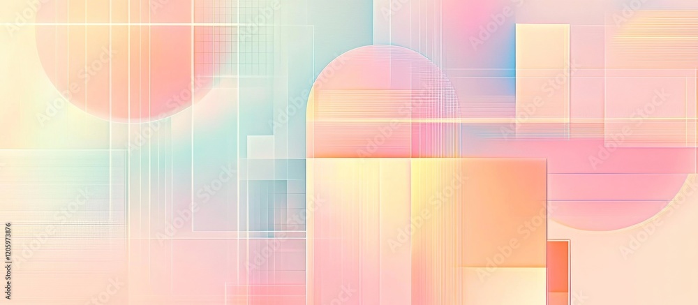 Aufkleber abstract pastel geometric background with soft gradient and clean lines for digital design