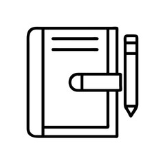 journal icon, journal line art - simple line art of journal, perfect for journal logos and icons