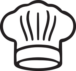 Classic chef's hat silhouette vector in EPS format, ideal for logos, restaurant branding, kitchen icons, or culinary-themed creative projects.
