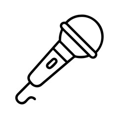 karaoke microphone icon, karaoke microphone line art - simple line art of karaoke microphone, perfect for karaoke microphone logos and icons