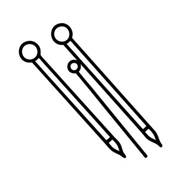 recommend clip art: knitting needles icon, knitting needles line art - simple line art of knitting needles, perfect for knitting needles logos and icons