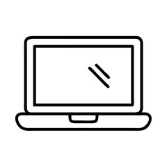 laptop screen icon, laptop screen line art - simple line art of laptop screen, perfect for laptop screen logos and icons