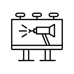 laser billboard icon, laser billboard line art - simple line art of laser billboard, perfect for laser billboard logos and icons