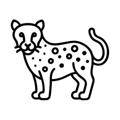 leopard icon, leopard line art - simple line art of leopard, perfect for leopard logos and icons