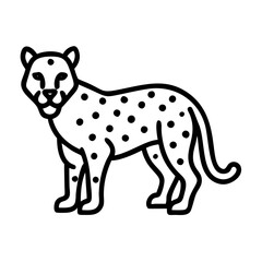 leopard icon, leopard line art - simple line art of leopard, perfect for leopard logos and icons