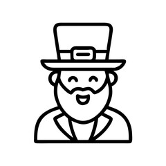 leprechaun icon, leprechaun line art - simple line art of leprechaun, perfect for leprechaun logos and icons