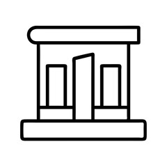 library icon, library line art - simple line art of library, perfect for library logos and icons