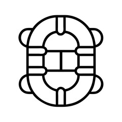life raft icon, life raft line art - simple line art of life raft, perfect for life raft logos and icons