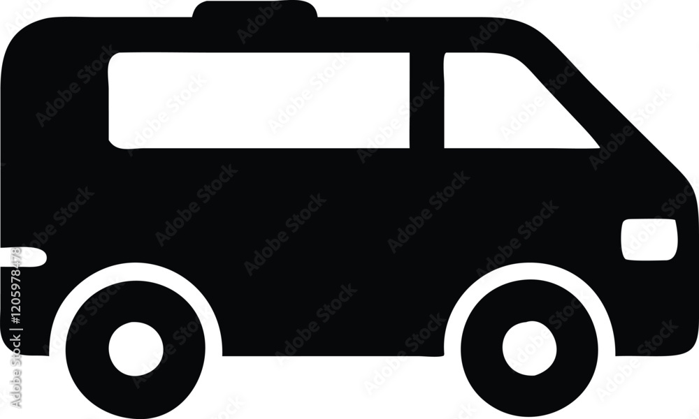 Poster van vector icon, micro bus flat icon for mobile apps and websites.