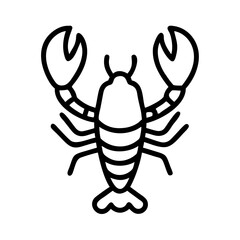 lobster icon, lobster line art - simple line art of lobster, perfect for lobster logos and icons
