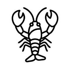 lobster icon, lobster line art - simple line art of lobster, perfect for lobster logos and icons