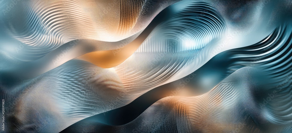 Poster modern abstract patterns with immersive reeded glass visuals