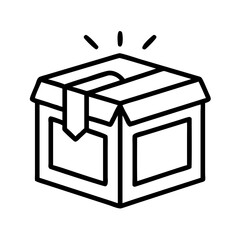 loot box icon, loot box line art - simple line art of loot box, perfect for loot box logos and icons