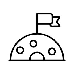 lunar base icon, lunar base line art - simple line art of lunar base, perfect for lunar base logos and icons