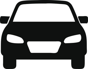 Stylish car icon front view, vehicle vector symbol.