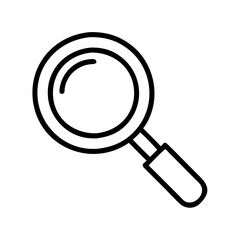 magnifying glass icon, magnifying glass line art - simple line art of magnifying glass, perfect for magnifying glass logos and icons