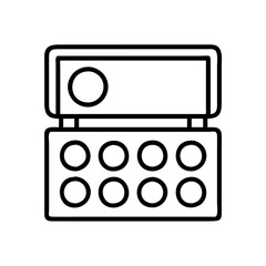 makeup palette icon, makeup palette line art - simple line art of makeup palette, perfect for makeup palette logos and icons