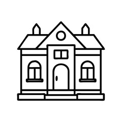 mansion icon, mansion line art - simple line art of mansion, perfect for mansion logos and icons