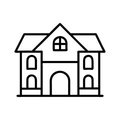 mansion icon, mansion line art - simple line art of mansion, perfect for mansion logos and icons