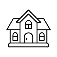 mansion icon, mansion line art - simple line art of mansion, perfect for mansion logos and icons