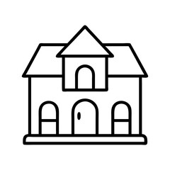 mansion icon, mansion line art - simple line art of mansion, perfect for mansion logos and icons