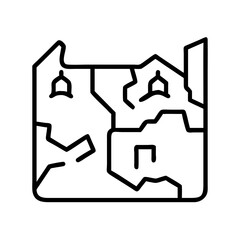 map of ruins icon, map of ruins line art - simple line art of map of ruins, perfect for map of ruins logos and icons