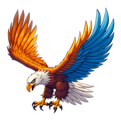 Obraz premium Majestic fantasy bird with spread wings and sharp talons for t-shirt design on a transparent background