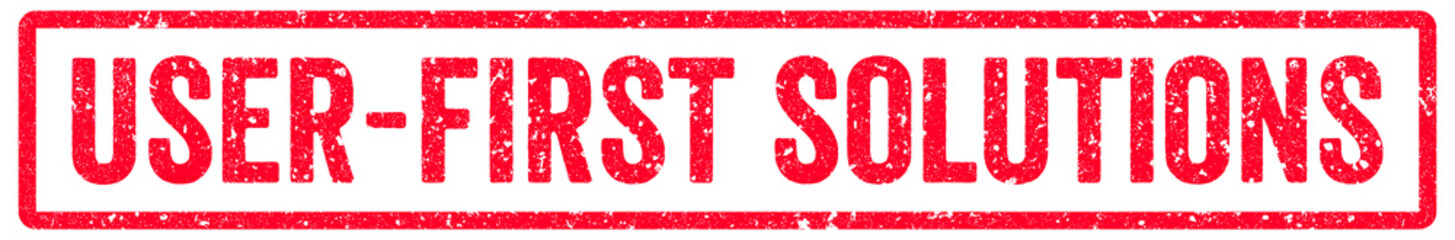 User First Solutions Stamp Transparent Seal, Red Grunge User First Solutions Word Rubber Stamp Seal