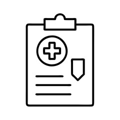 Obraz premium medical chart icon, medical chart line art - simple line art of medical chart, perfect for medical chart logos and icons