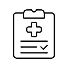 medical chart icon, medical chart line art - simple line art of medical chart, perfect for medical chart logos and icons