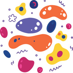 Fototapeta premium Colorful abstract blob shapes pattern on a white background