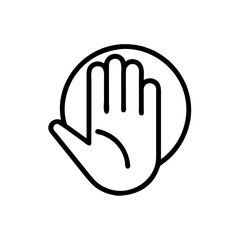 Obraz premium Hand icon in simple black and white design