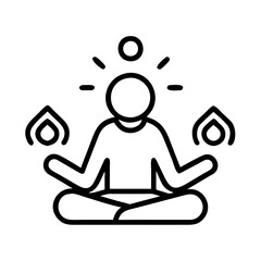 meditation icon, meditation line art - simple line art of meditation, perfect for meditation logos and icons