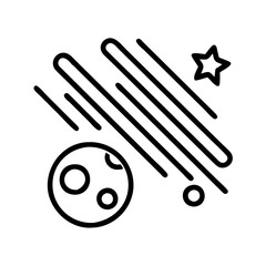 meteor shower icon, meteor shower line art - simple line art of meteor shower, perfect for meteor shower logos and icons