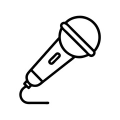 microphone icon, microphone line art - simple line art of microphone, perfect for microphone logos and icons
