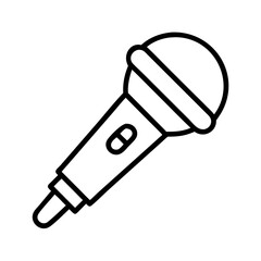microphone icon, microphone line art - simple line art of microphone, perfect for microphone logos and icons