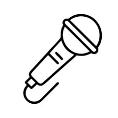microphone icon, microphone line art - simple line art of microphone, perfect for microphone logos and icons