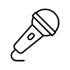 microphone icon, microphone line art - simple line art of microphone, perfect for microphone logos and icons