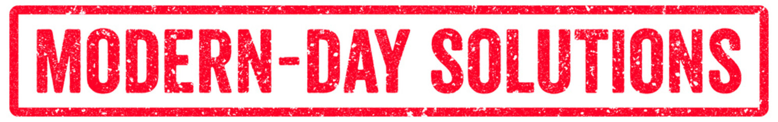 Modern Day Solutions Stamp Transparent Seal, Red Grunge Modern Day Solutions Word Rubber Stamp Seal