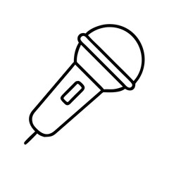 microphone icon, microphone line art - simple line art of microphone, perfect for microphone logos and icons