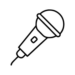 microphone icon, microphone line art - simple line art of microphone, perfect for microphone logos and icons