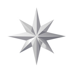 Obraz premium Compass rose icon in metallic style