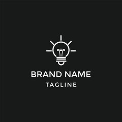 Obraz premium light bulb line vector logo template art eco energy power electricity idea concept