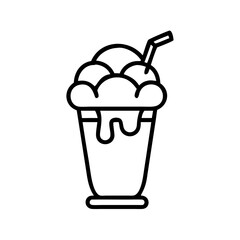 milkshake icon, milkshake line art - simple line art of milkshake, perfect for milkshake logos and icons