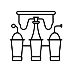 milking machine icon, milking machine line art - simple line art of milking machine, perfect for milking machine logos and icons
