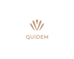 Abstract crown flower line logo design. Queen king symbol.  illustration.